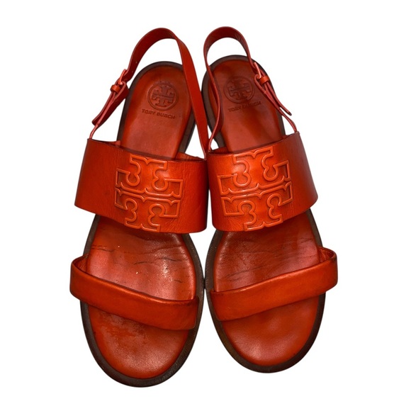 Tory Burch Orange Sandals Stylish Summer Footwear size 9 - Picture 1 of 8